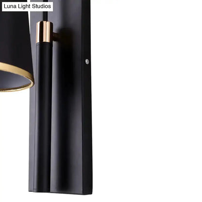 Modern Brown and Gold Conical Shade Wall Lamp