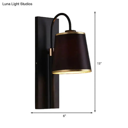 Modern Brown and Gold Conical Shade Wall Lamp