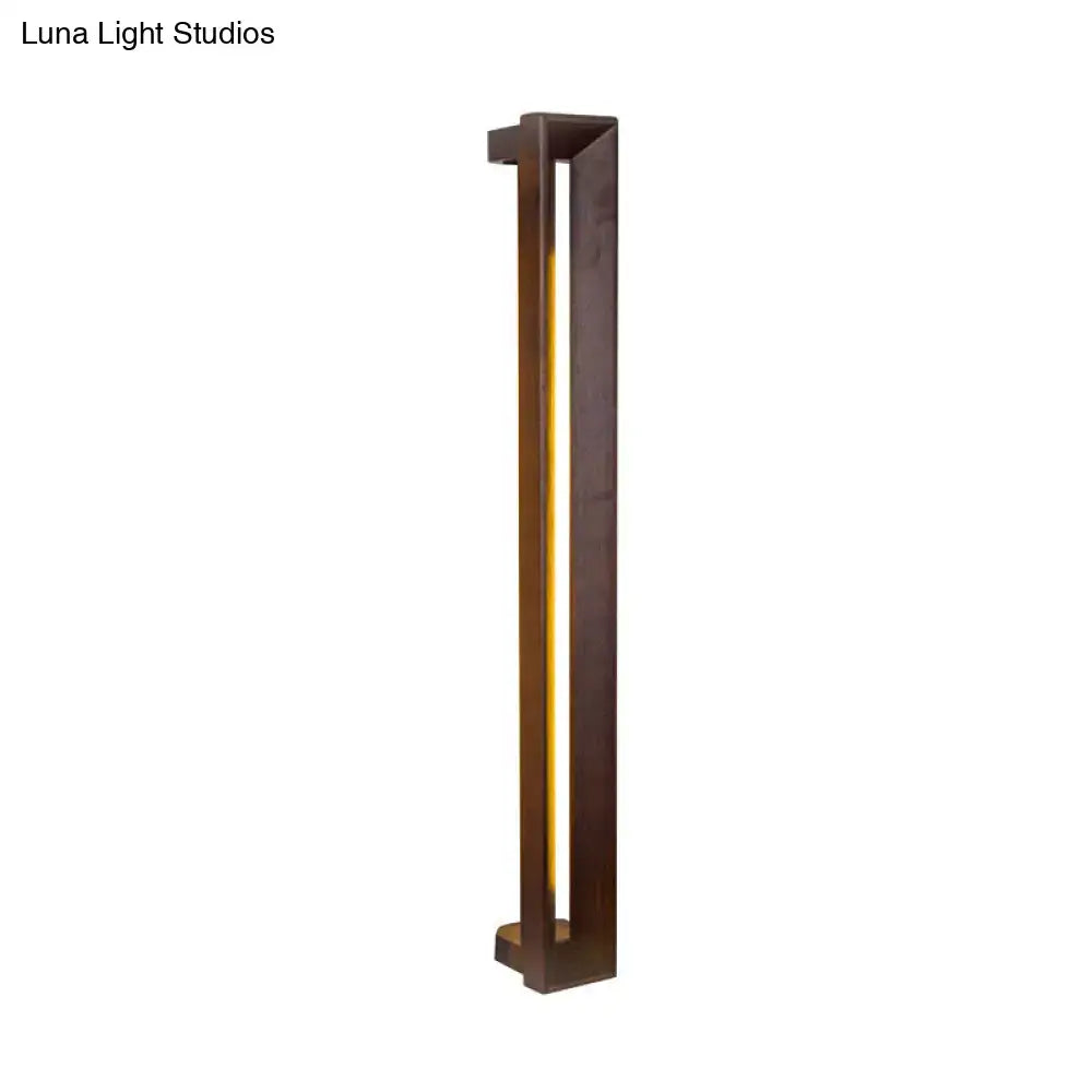 Dark Wood LED Sconce by Decorbites, tall vertical wall light on Tampa Home & Garden Store