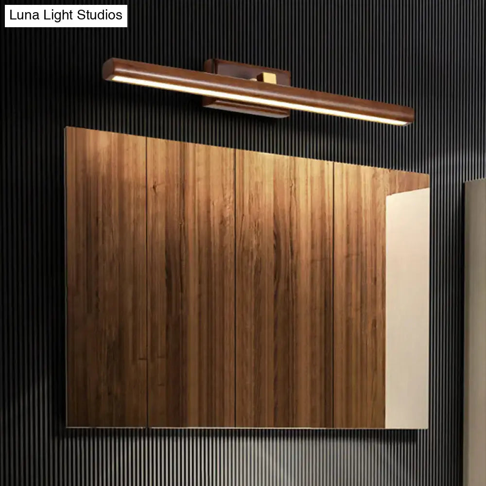 Dark Wood Linear Wall Sconce by Decorbites, brown wood finish on Tampa Home & Garden Store