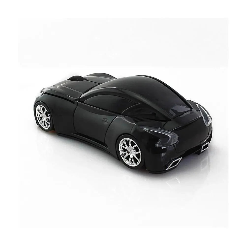 Stevvex sport car shaped wireless mouse in black with chrome wheels, 1600 DPI STIL7667JHDGN on Tampa Home & Garden Store