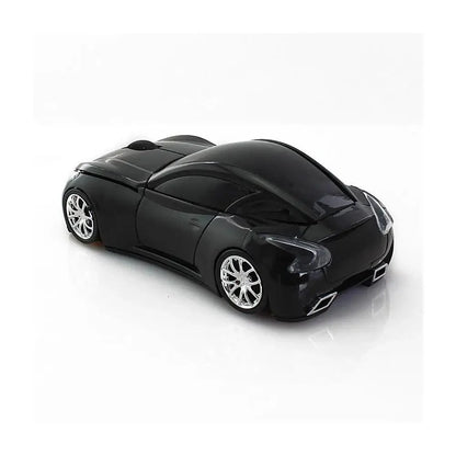 Stevvex sport car shaped wireless mouse in black with chrome wheels, 1600 DPI STIL7667JHDGN on Tampa Home & Garden Store