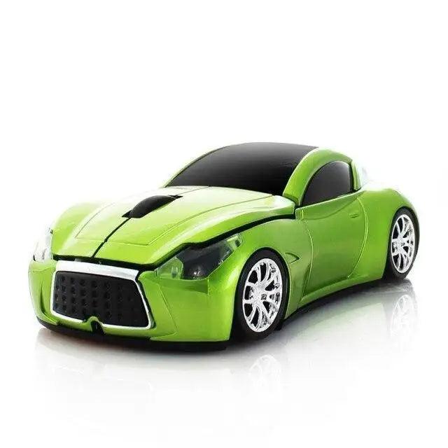 2.4G wireless sport car shaped mouse by Stevvex lime green 1600DPI optical sensor on Tampa Home & Garden Store