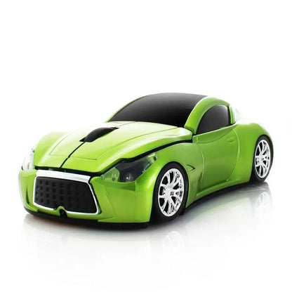 Sport car-shaped wireless mouse Stevvex green body with black roof 1600DPI optical gaming mouse on Tampa Home & Garden Store