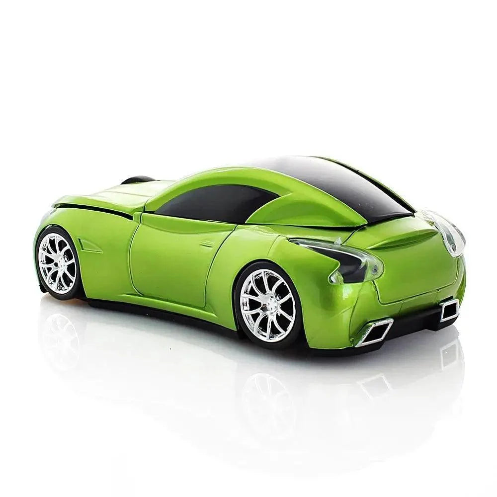 Green sport car model toy with chrome wheels and black-tinted windows on Tampa Home & Garden Store