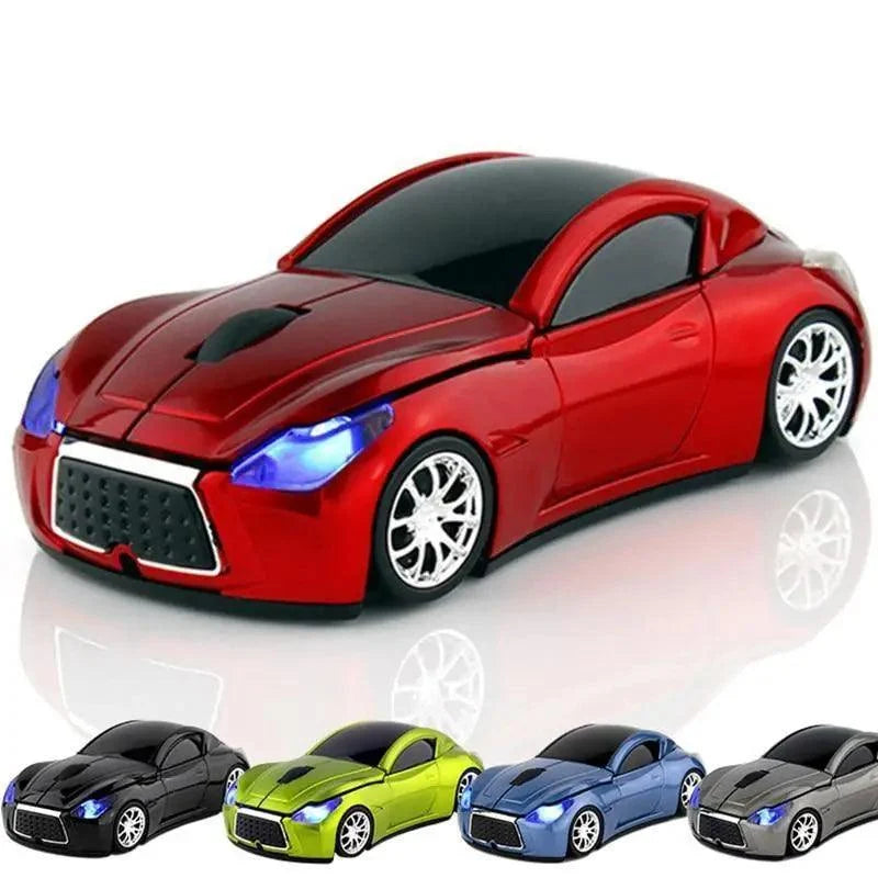 Car-shaped wireless gaming mouse with 1600DPI optical sensor, red main car plus 5-color set on Tampa Home & Garden Store