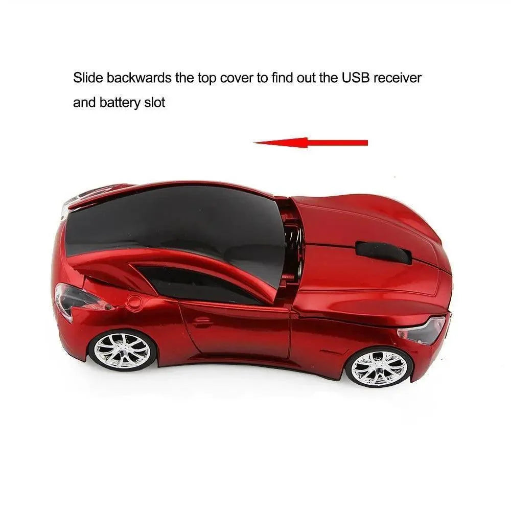 Stevvex sport car shape wireless mouse red 1600DPI optical gaming PC mouse on Tampa Home & Garden Store