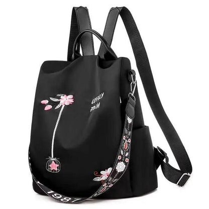 Women's waterproof backpack by Stevvex with pink floral print, large capacity school bag on Tampa Home & Garden Store