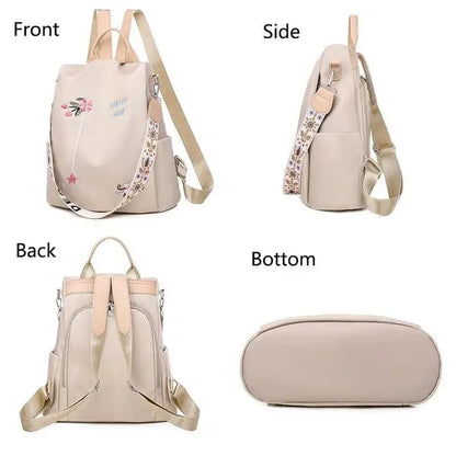Women's Backpack Stevvex beige waterproof anti-theft school bag with strap large capacity on Tampa Home & Garden Store