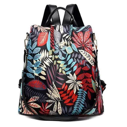 Backpack Stevvex Modern Waterproof Women's Backpack with leaf print anti-theft on Tampa Home & Garden Store