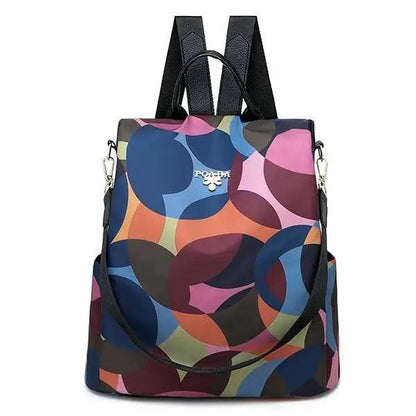 Waterproof women's backpack Stevvex with colorful print, anti-theft design, school bag on Tampa Home & Garden Store