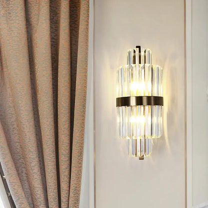 Crystal bronze wall light with dual-LED crystal prisms by Decorbites on Tampa Home & Garden Store