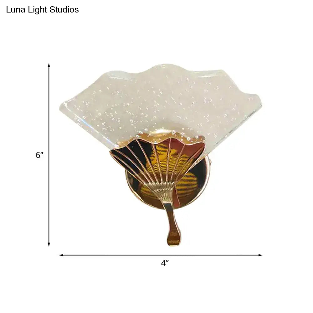 Gold Bubble Crystal Minimalist Sconce brass finish frosted glass shade Decorbites on Tampa Home & Garden Store