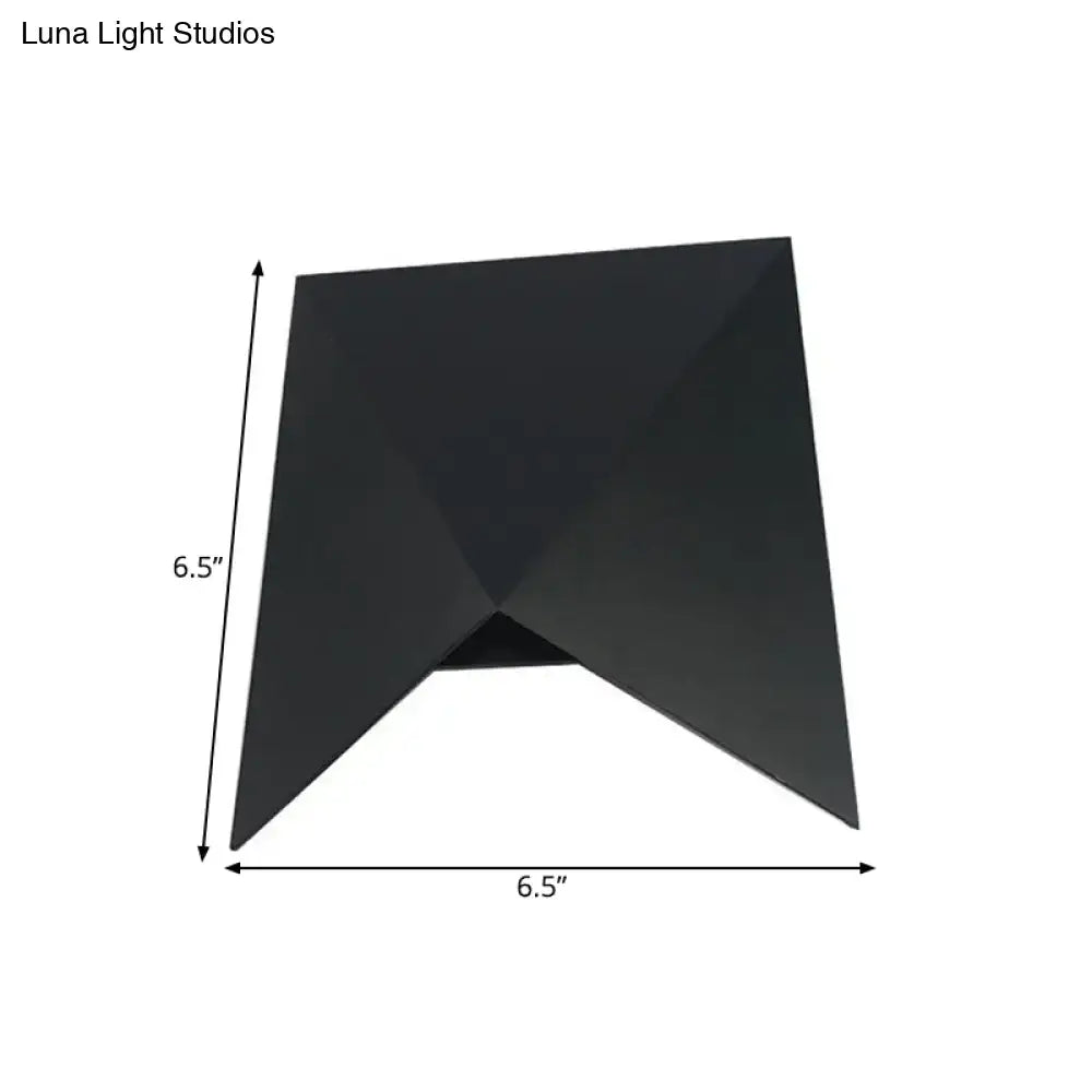 Black geometric compact wall sconce by Decorbites, 6.5in square metal shade on Tampa Home & Garden Store