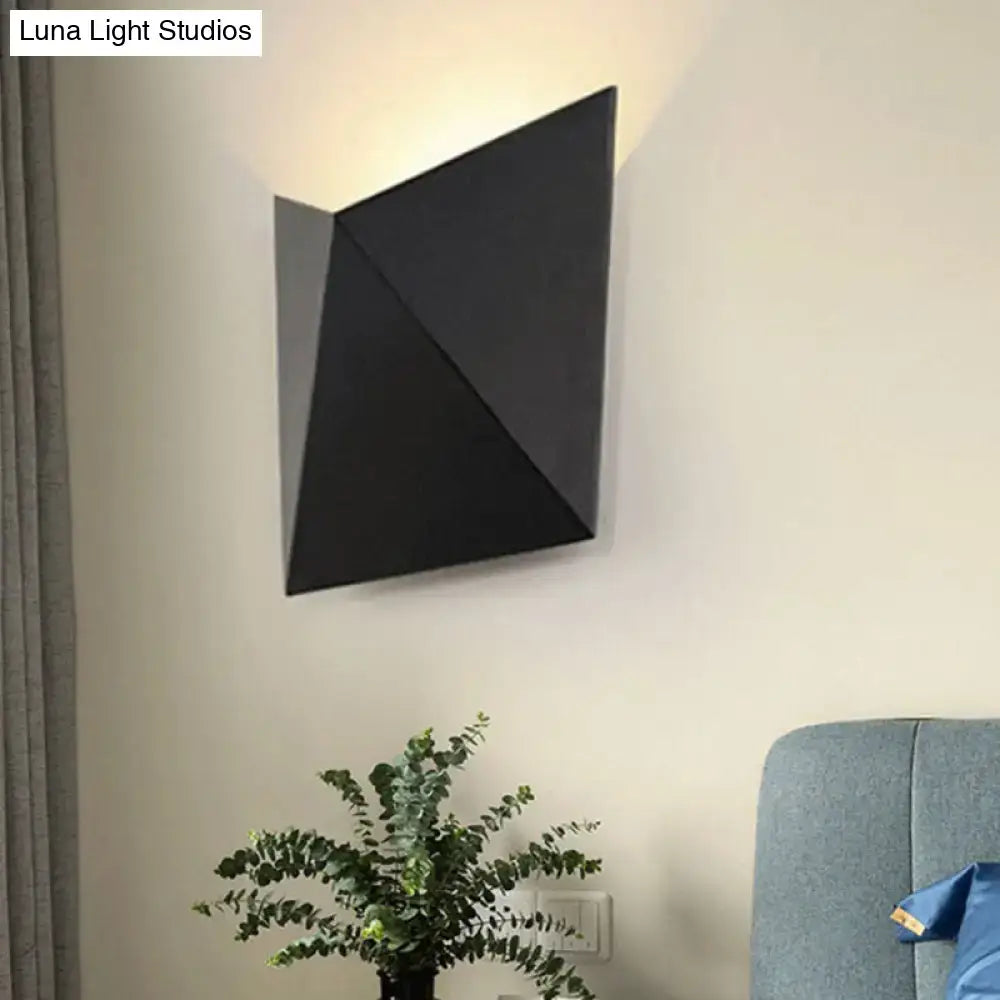 Black Geometric Compact Wall Sconce matte black metal, wall-mounted Decorbites on Tampa Home & Garden Store