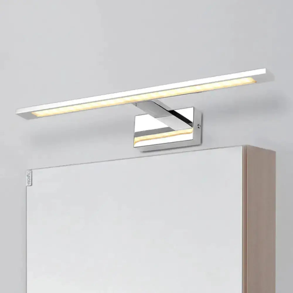 Geometric Chrome Vanity Light Fixture Bathroom