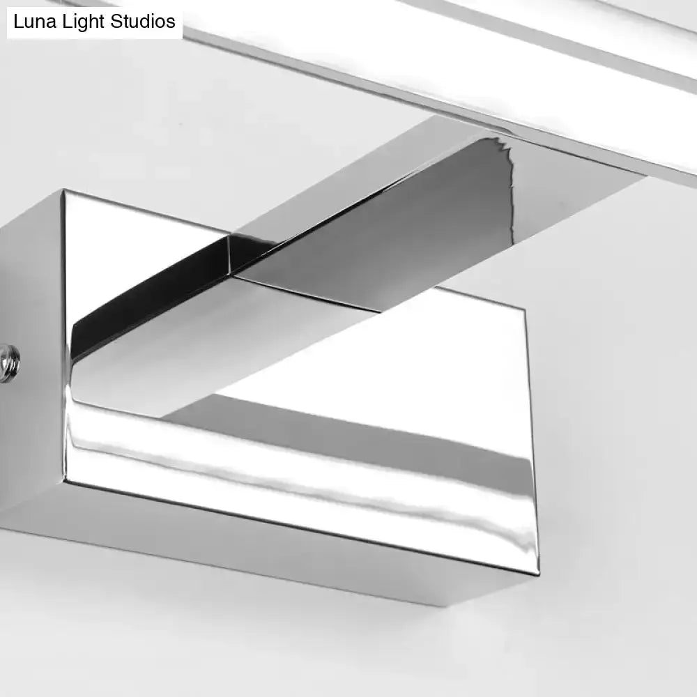 Geometric Chrome Vanity Light Fixture Bathroom
