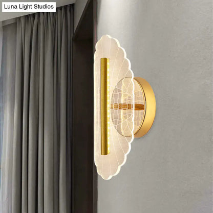 Gold geometric acrylic wall sconce by Decorbites with scalloped shade and gold backplate on Tampa Home & Garden Store