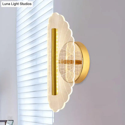 Gold Geometric Acrylic Wall Sconce by Decorbites with scalloped acrylic petals on Tampa Home & Garden Store