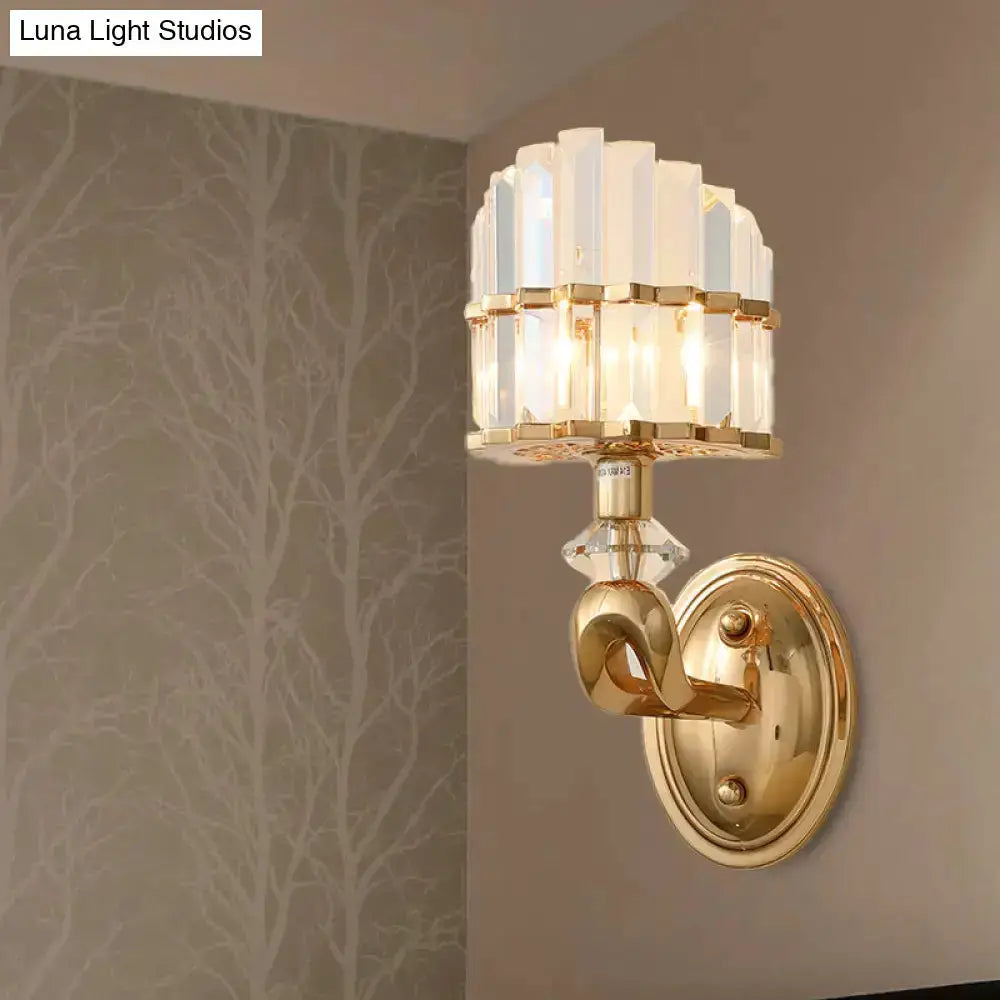 Decorbites modern geometric gold wall lamp crystal prism sconce for living room on Tampa Home & Garden Store