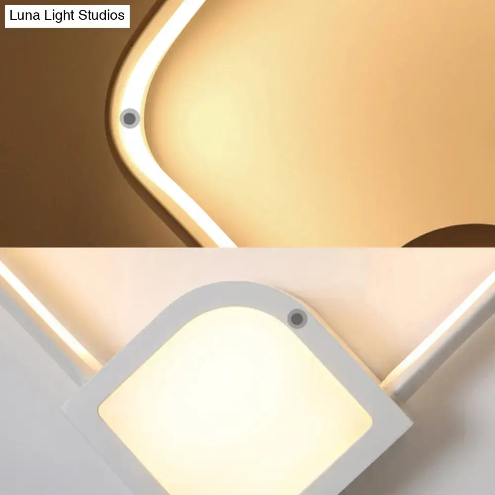 White acrylic square LED wall sconce by Decorbites, minimalist design with warm glow on Tampa Home & Garden Store