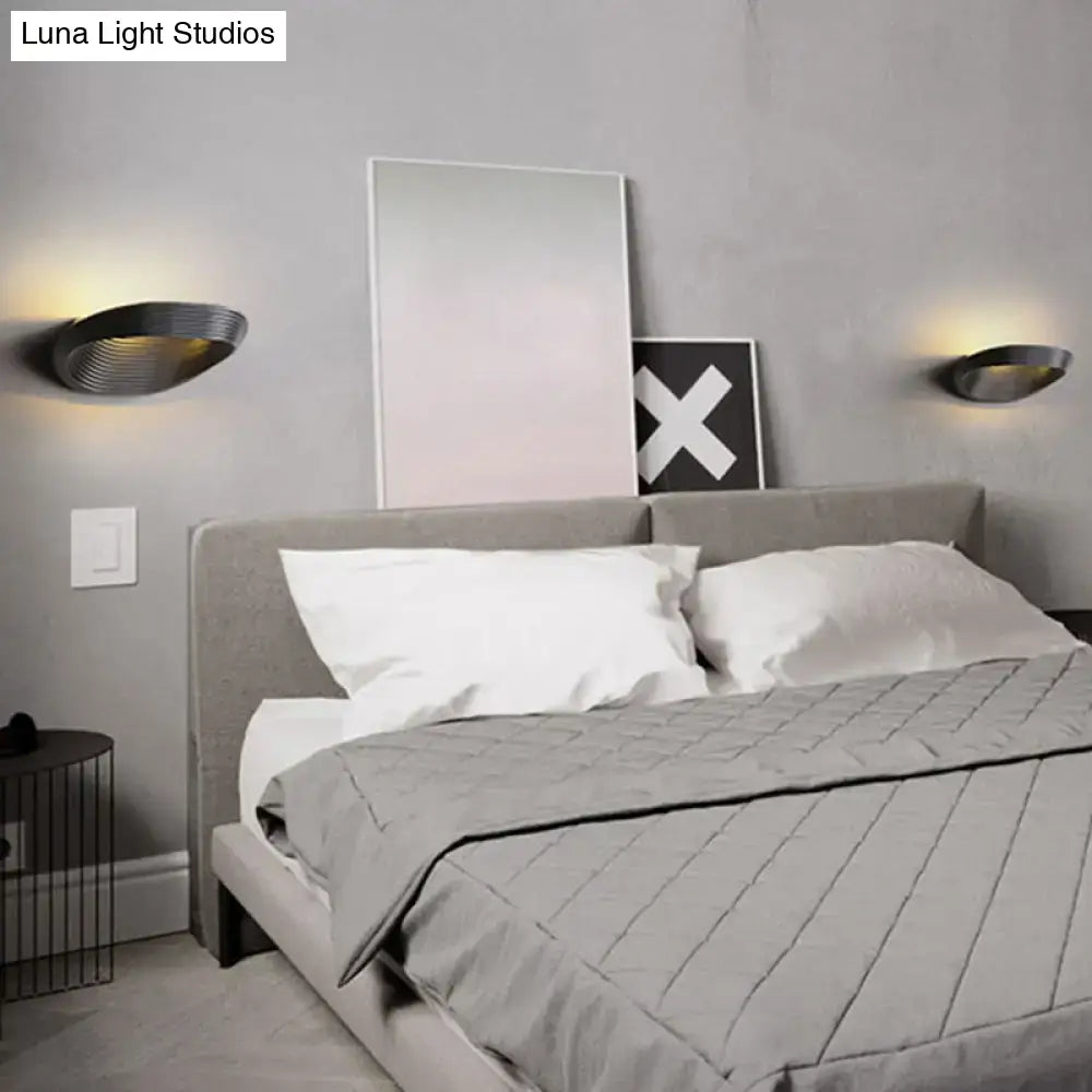 White Black Wall Light dual black metal sconces with warm glow on grey bedroom wall on Tampa Home & Garden Store