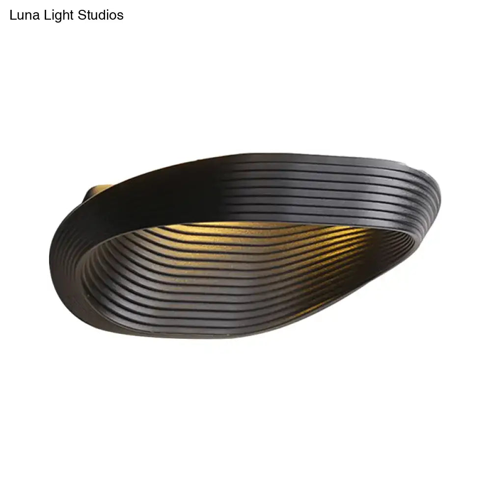 White Black Wall Light wall sconce with ribbed black band and gold-tone interior by Decorbites on Tampa Home & Garden Store
