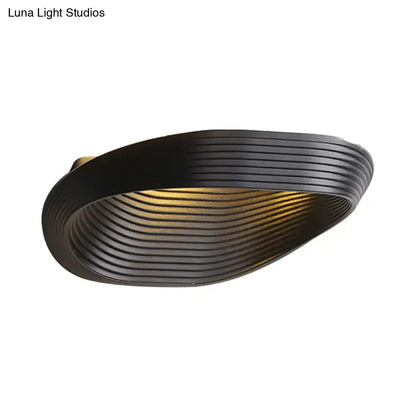 White Black Wall Light wall sconce with ribbed black band and gold-tone interior by Decorbites on Tampa Home & Garden Store