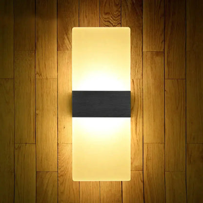 Geometric Wood and Acrylic Wall Sconce Lamp