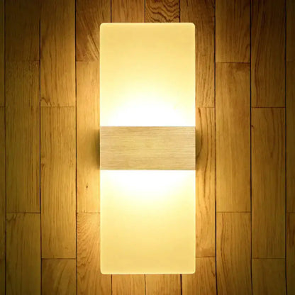 Geometric Wood and Acrylic Wall Sconce Lamp