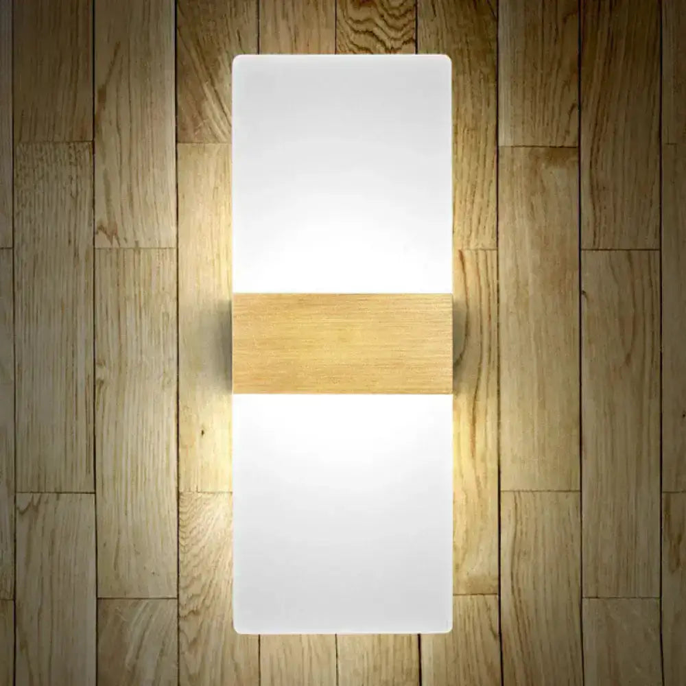 Geometric Wood and Acrylic Wall Sconce Lamp