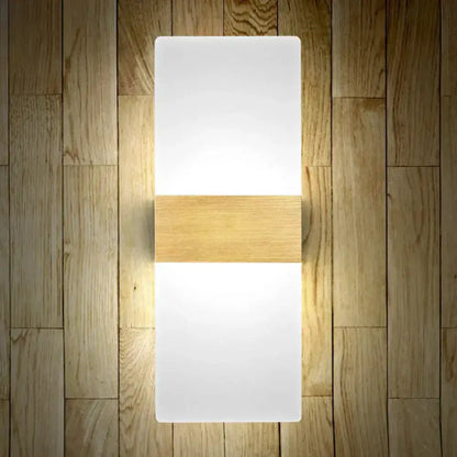 Geometric Wood and Acrylic Wall Sconce Lamp