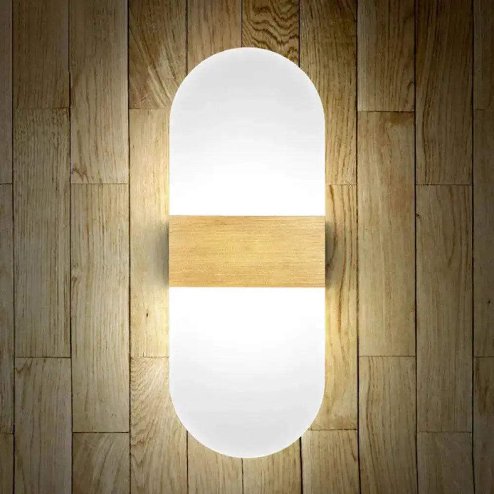 Geometric Wood and Acrylic Wall Sconce Lamp