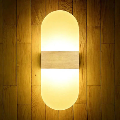 Geometric Wood and Acrylic Wall Sconce Lamp