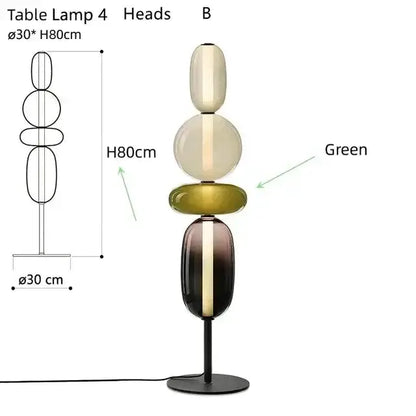 Glass Floor Lamp Set of 3 for Living Room Led