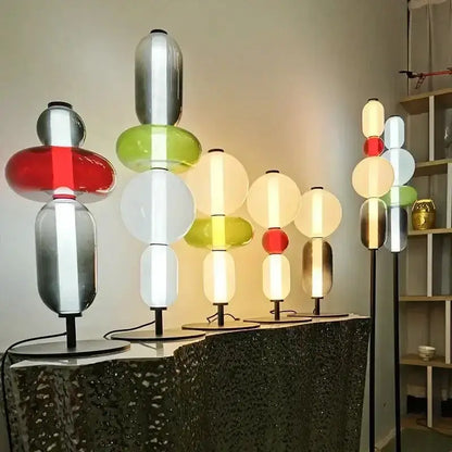 Glass Floor Lamp Set of 3 for Living Room Led