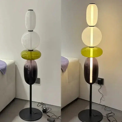 Glass Floor Lamp Set of 3 for Living Room Led
