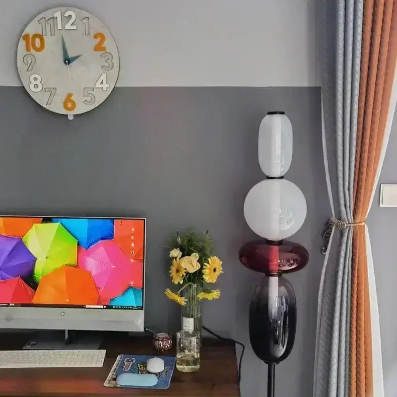 Glass Floor Lamp Set of 3 for Living Room Led