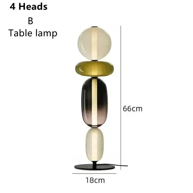Glass Floor Lamp Set of 3 for Living Room Led
