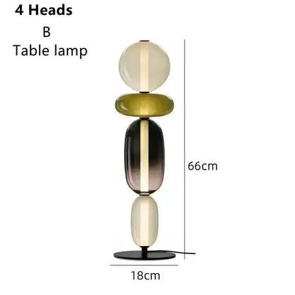 Glass Floor Lamp Set of 3 for Living Room Led