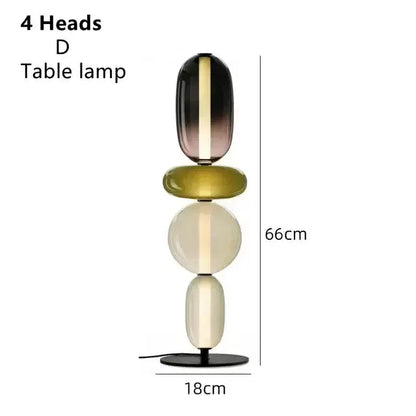 Glass Floor Lamp Set of 3 for Living Room Led