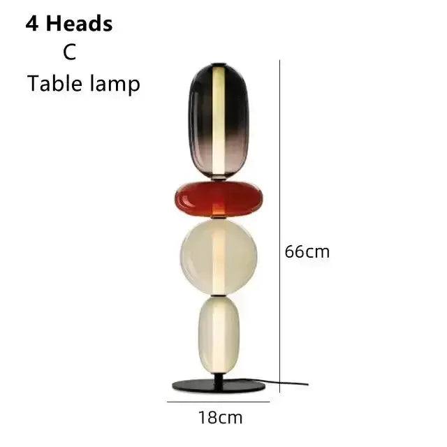 Glass Floor Lamp Set of 3 for Living Room Led