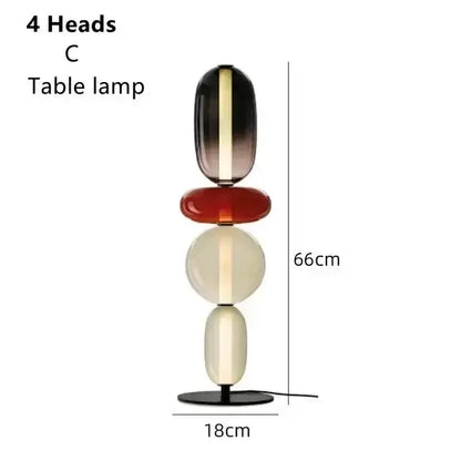 Glass Floor Lamp Set of 3 for Living Room Led