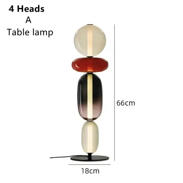 Glass Floor Lamp Set of 3 for Living Room Led