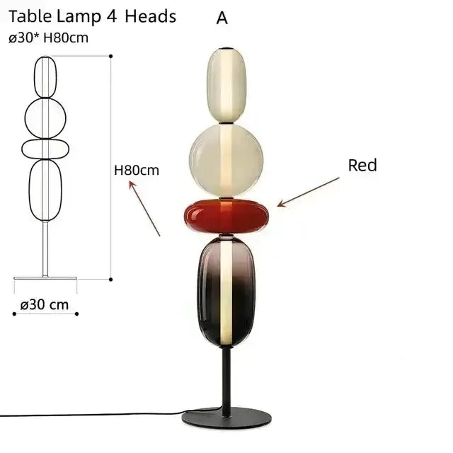 Glass Floor Lamp Set of 3 for Living Room Led