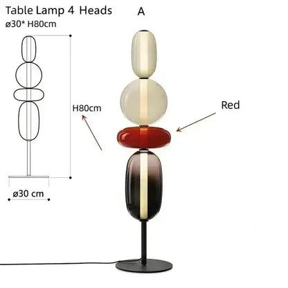 Glass Floor Lamp Set of 3 for Living Room Led