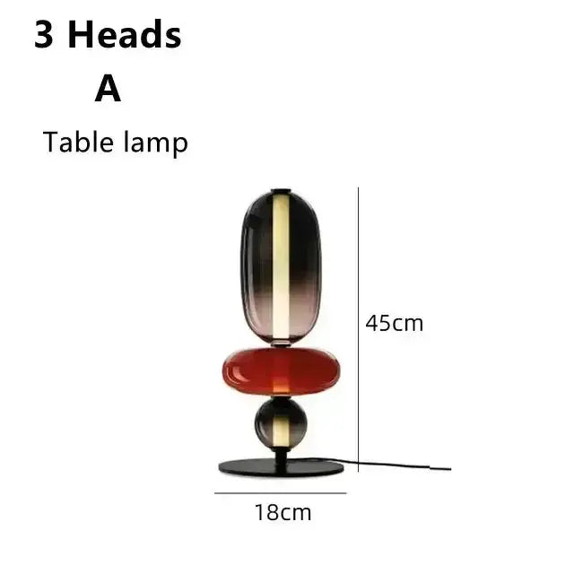 Glass Floor Lamp Set of 3 for Living Room Led