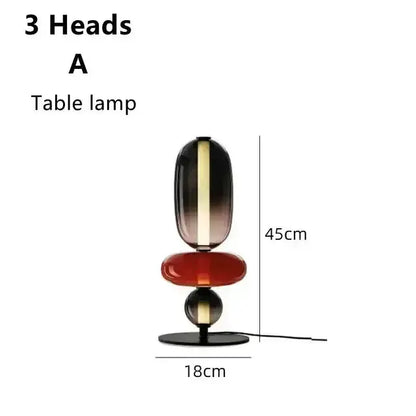 Glass Floor Lamp Set of 3 for Living Room Led