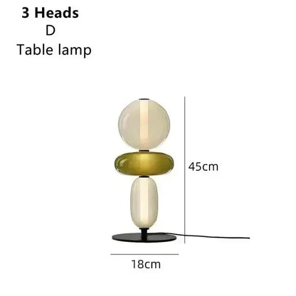 Glass Floor Lamp Set of 3 for Living Room Led