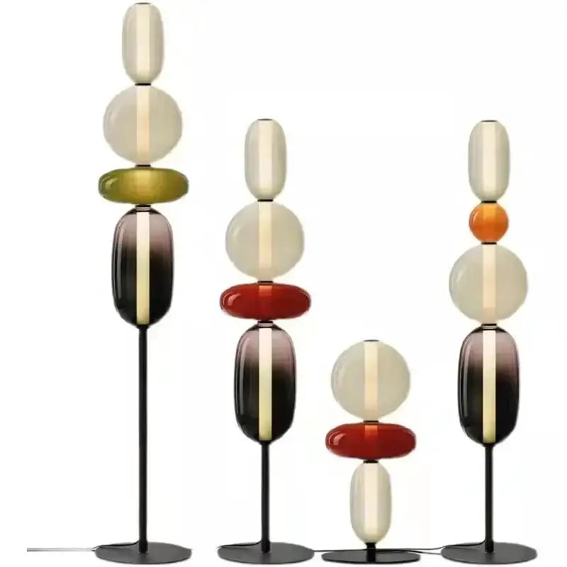 Glass Floor Lamp Set of 3 for Living Room Led